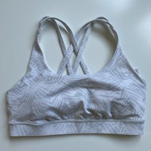 Lululemon Energy Bra Concertina White Multi Sz 6